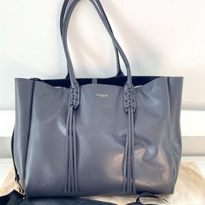 Lavin Nela Leather Shopper Tote - Grey
